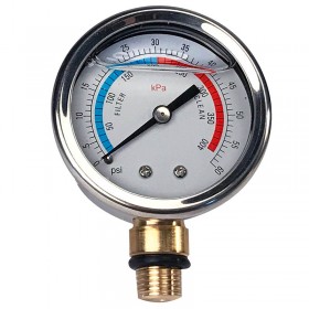 Nerezový glycerinový manometer - axiálne pripojenie.
