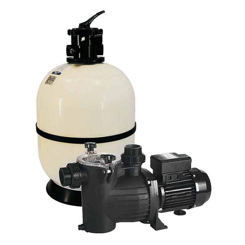 PP filtračná nádoba Aquarius, s horným 6-cestným ventilom a čerpadlom Saci Optima